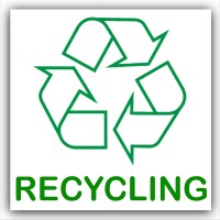 1 x Recycling Text Self Adhesive Bin Sticker-Recycle Logo Sign-Environment Label